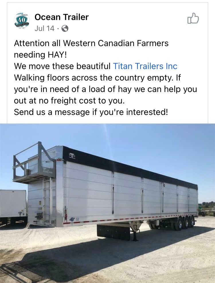 I haven't inquired on this but maybe something to check out if you are buying and selling feed. Hope this helps someone in our #agcommunity in #Drought21 #wstcdnag #MentalHealthMatters

We are better when we can work together in times like these.
