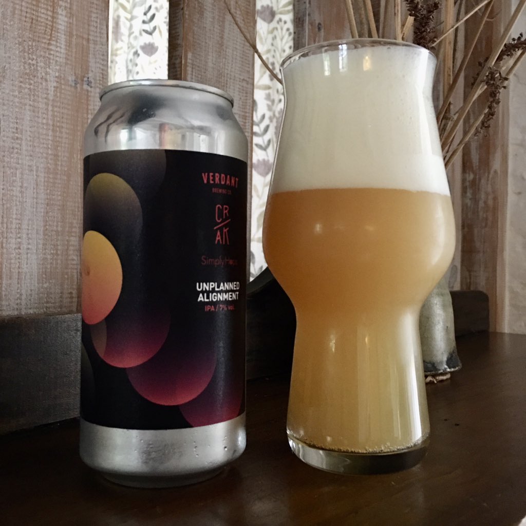 CraftBeerGeezer's tweet photo. Now drinking Unplanned Alignment, a 7% IPA by Verdant x Crate. Lovely! https://t.co/mIhhueZJfL