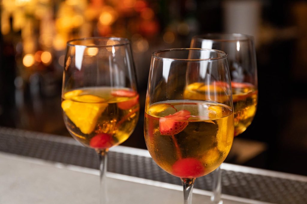 We've got lots of drinks on tap at our location in The Heights, including delicious, fresh, Sangria!