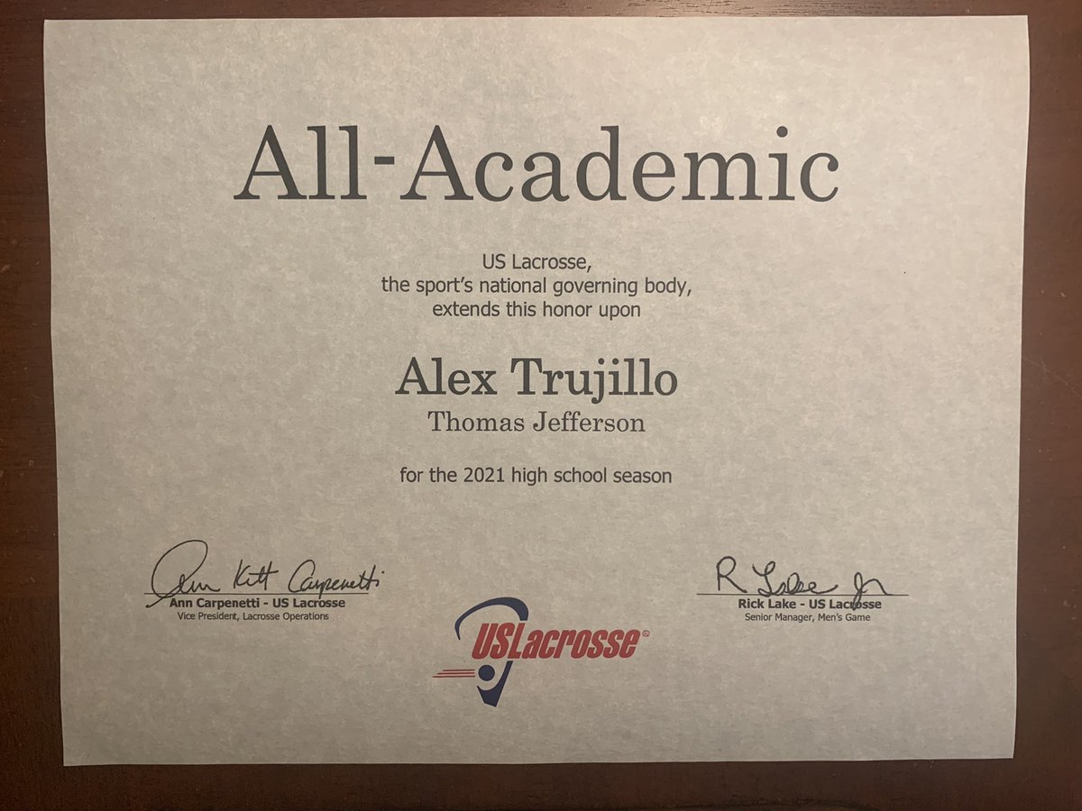 A little late summer news but a HUGE SHOUTOUT to Alex Trujillo for being named an Academic All American! Alex crushed it in the classroom and on the field and leaves as an amazing example of a student athlete at TJ! Congrats Alex! #AllAmerican #TooSweet <a href="/TJSpartans/">Thomas Jefferson HS</a> @DPSNewsNow