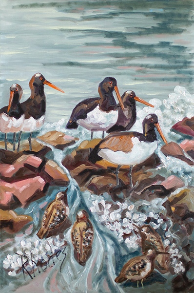 EmbraceGallery's tweet photo. Oystercatchers by Sandy Rhodes
Oil on 24″ x 36″ canvas
https://t.co/xH7CXF6mOj
#art #painting #wildlife #birds https://t.co/AFdmDbyRN5