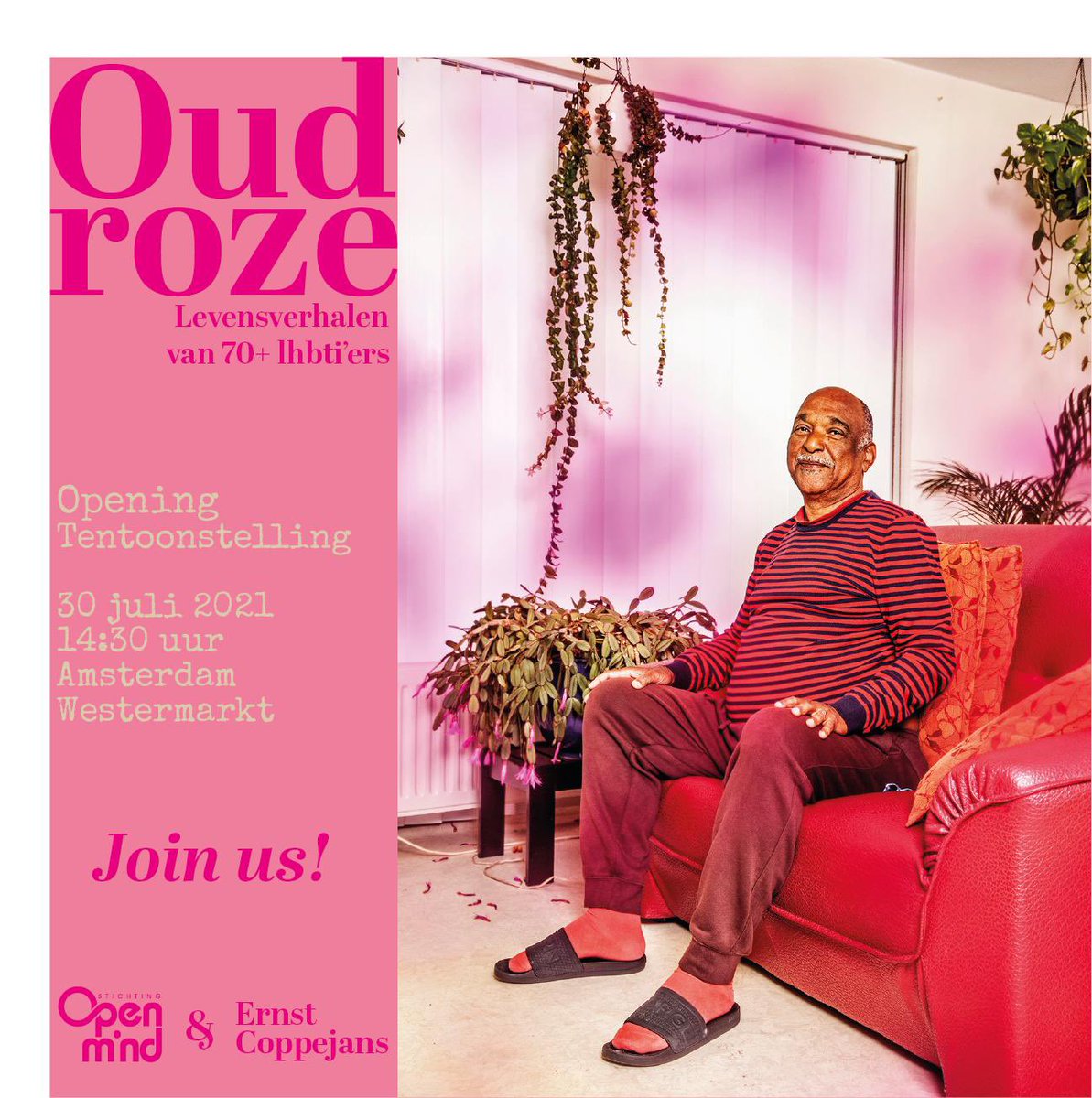 Zo trots op mijn broer Vivian. Te zien in de tentoonstelling Oudroze op de westermarkt vanaf 31 juli. Portretten van de eerste lhbti generatie. Veni, Vidi, Vici.