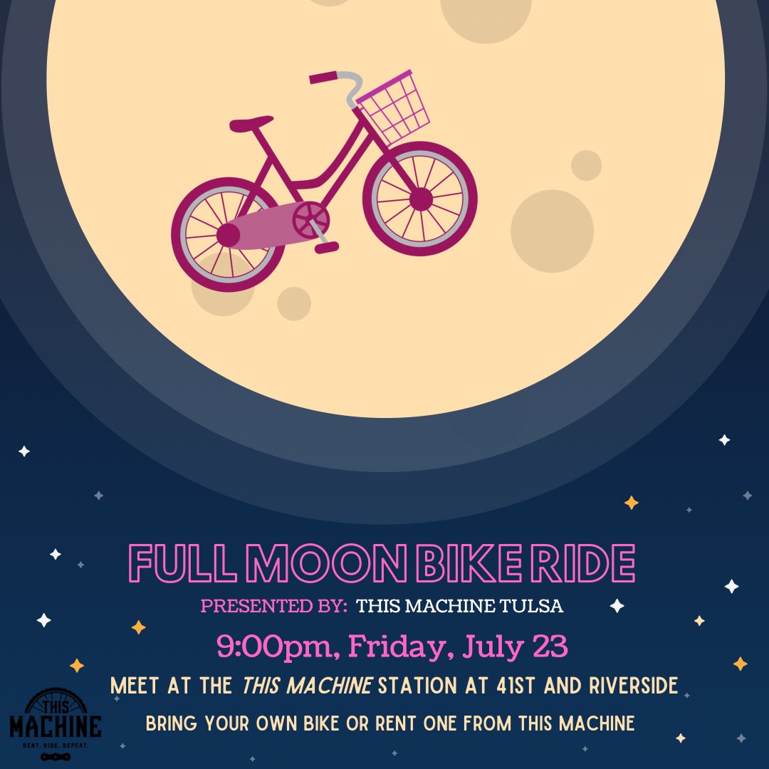 Tonight’s a full moon! We’ll be riding from the station at 41st and Riverside at 9p 🚲⚡️🌙