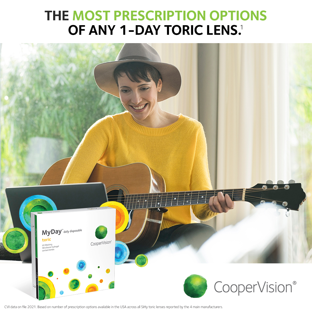 MyDay® toric now has 60% greater coverage allowing more patients to be fit than ever. Learn more at bddy.me/2TBMokw.