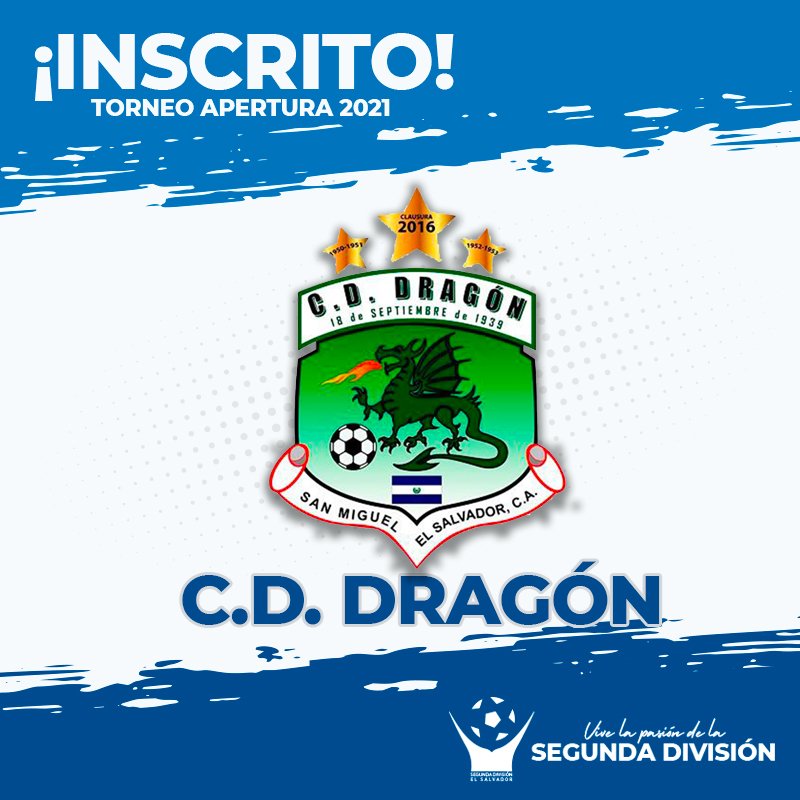 DanielTancho's tweet photo. @CDDragonSV es equipo INSCRITO en el torneo #Apertura2021, bienvenido https://t.co/4lwOv3gYqh
