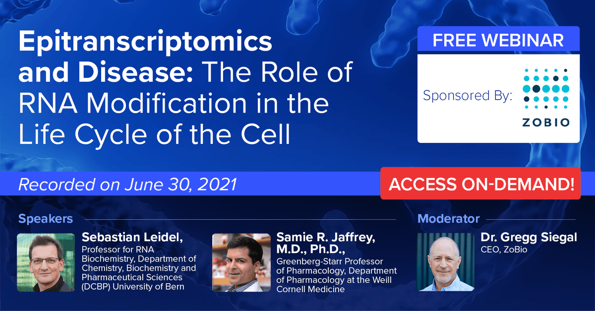 Our speakers shared their insights into the mechanisms of epitranscriptomics &amp; its relationship to disease, in particular #oncology. Catch up on their presentation now to hear their latest findings on important targets: bit.ly/3elYGEL