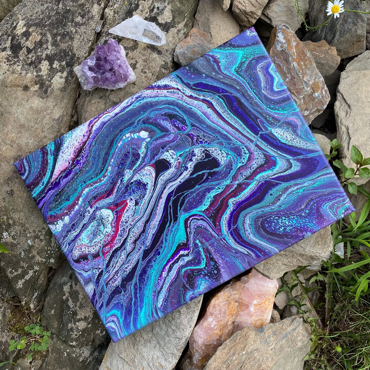 LavenderAndGrit's tweet photo. Every painting has a little bit of magic!✨Every drawing, song, story, recipe, craft or creation has a little bit of magic too. Don’t let them tell you otherwise! 😉 💜✨ 
#art #fluidart #painting #magic #artist https://t.co/VegZxo5aTe