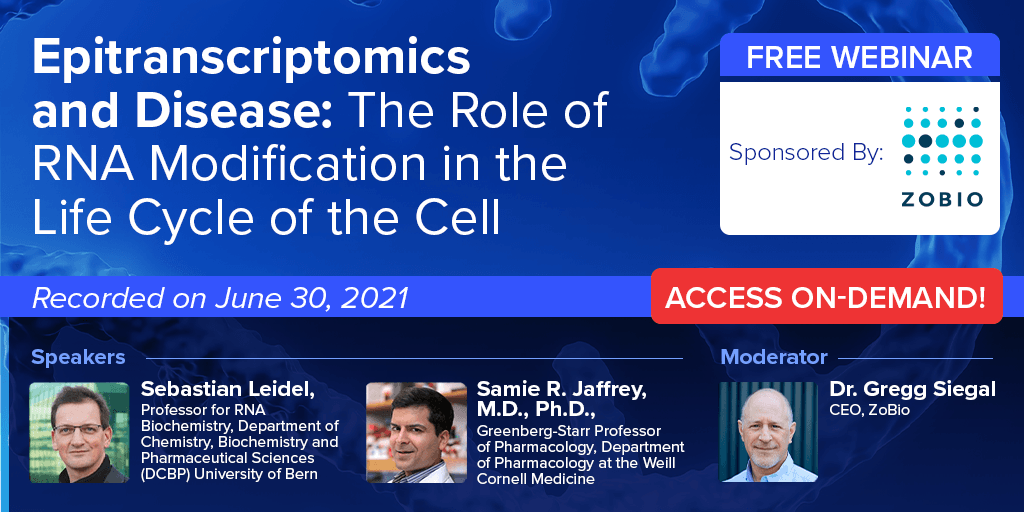 Did you miss this #webinar? Access it now on-demand &amp; hear insights into the mechanisms of epitranscriptomics &amp; its relationship to #disease, in particular #oncology: bit.ly/3wSETDF