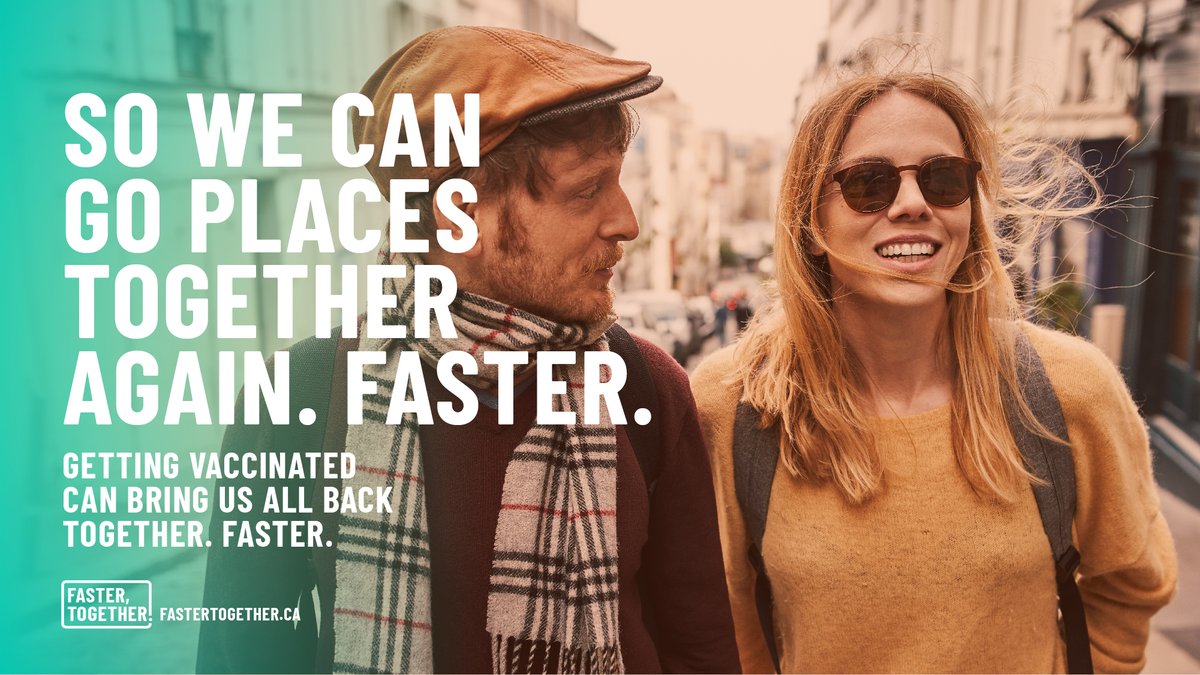 TransMtn's tweet photo. We're proud to join the #FasterTogether campaign, encouraging Canadians to get vaccinated. @faster2gether is a voluntary effort of organizations across Canada working together to promote vaccine acceptance &amp; help speed recovery from this pandemic.

📰 ⤵️
https://t.co/p3n91EpmIE https://t.co/8JstSJWJaD