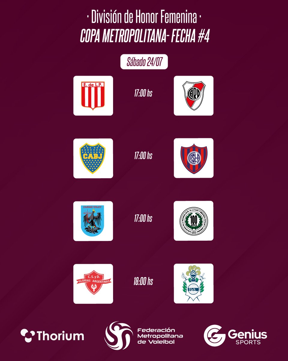 Todo muy lindo con los Juegos Olímpicos y #Tokyo2020  pero el vóley metropolitano no para: hoy arranca la fecha 4 de la División de Honor, con estos partidos entre viernes y sábado. 

#DHM ➡️ bit.ly/OficialDHM2021
#DHF ➡️ bit.ly/CopaMetroDHF20…