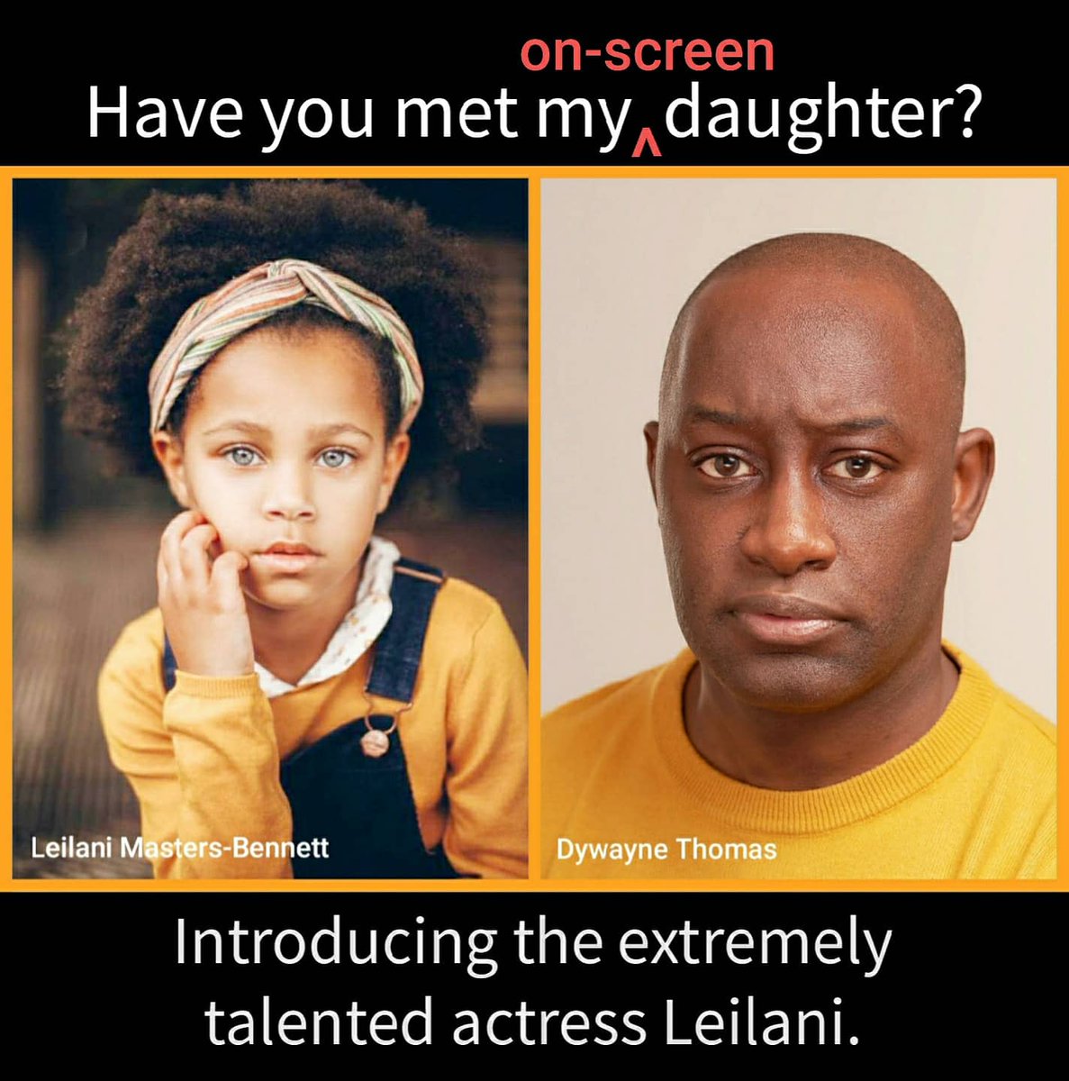 Dywayne_Thomas's tweet photo. Introducing my on-screen daughter from an upcoming drama tv series for @bbcthree 🎬📽 

#DadAndDaughter #OnScreenDaughter #TVSeries #ComingSoon #OnSetLife #ActorsLife #NicôleLecky #BonafideFilms #Drama #SUPERHOE #BBC3 #AllWillBeRevealed #LeilaniMastersBennett #DywayneThomas https://t.co/nUBG87rVJa