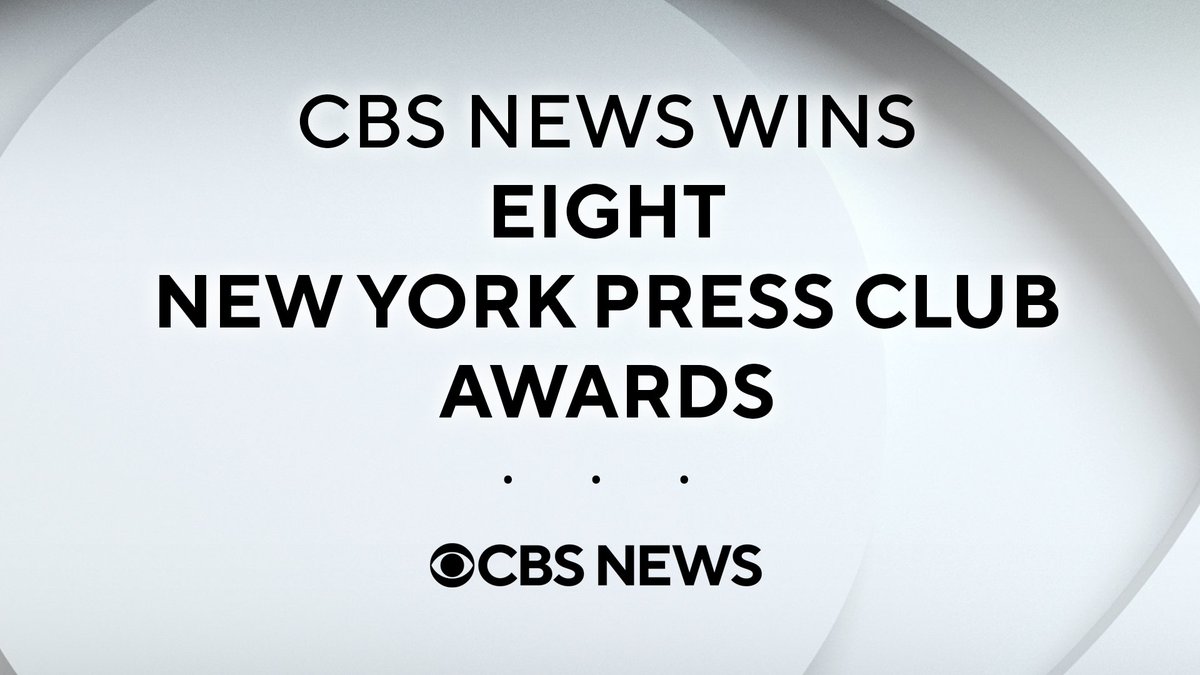We’re thrilled to announce CBS News journalists and broadcasts amassed eight <a href="/NYPressClub/">NY Press Club</a> Awards for excellence in journalism. 

👉bit.ly/3eP9coc