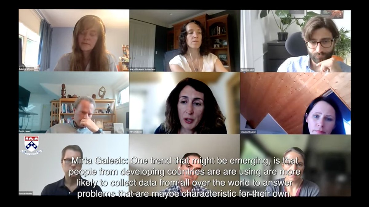 sfiscience's tweet image. Now live for public consumption: the #Networks2021 panel on Computational #SocialScience, featuring SFI Prof Mirta Galesic &amp;amp; former SFI Fellow Caroline Buckee, @clauwa, @davidlazer, @duncanjwatts, &amp;amp; @jakehofman.

Watch it here:
nature.com/collections/ca…
(Mods: @meharpist + @fdlevi)