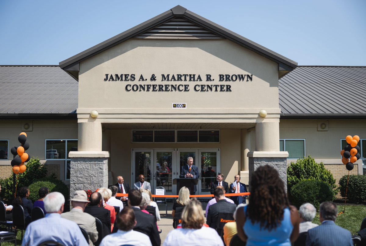 GtownCollege's tweet photo. It was such a joy today to cut the ribbon on the James A. and Martha R. Brown Conference Center. A special thank you to the James A. and Martha R. Brown Charitable Foundation, who, through their generosity, have impacted countless current and future students. https://t.co/ue8aNiPkaW