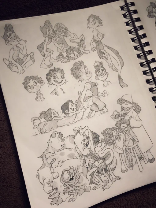Look at me…actually filling up entire pages in my sketchbook!😌*pats self on back* #luca #lucafanart @sketchcrawl 