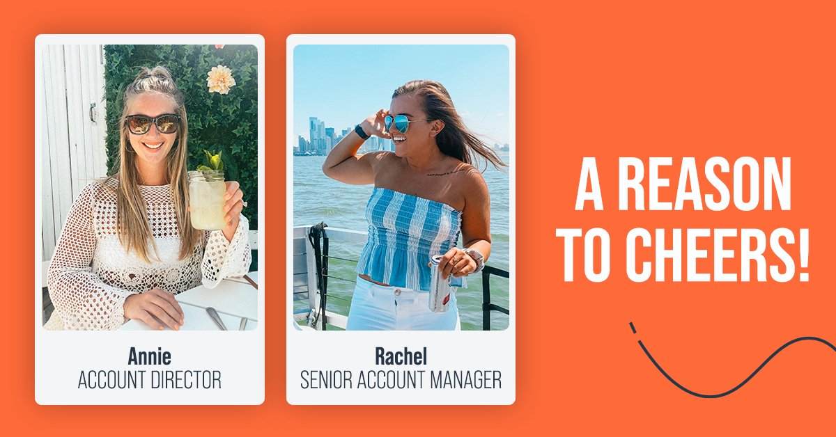 AGAINsocial's tweet photo. We have a reason to celebrate! ๐ฅณ Join us in congratulating #AccountTeam members, Annie and Rachel, on their recent promotions. ๐ Well deserved! #AGAINInteractive #CreativeAgency https://t.co/cHcbEDbYbc