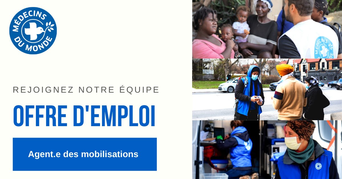 💼  OFFRE D'EMPLOI

➡️  Agent.e de mobilisation
Pour connaître les détails de l'offre : bit.ly/3iFYbqa
Date limite pour postuler : 20 août 2021
Date prévue de début : Septembre 2021

Merci de faire circuler dans votre réseau!