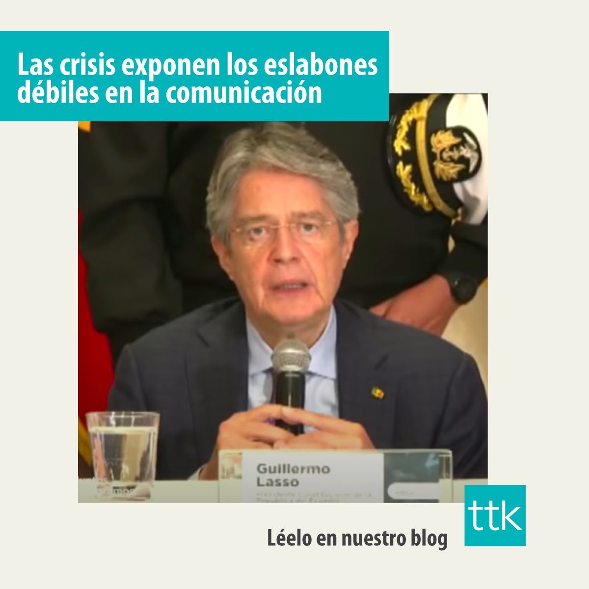 Taktikee's tweet photo. El Gobierno del encuentro se enfrenta a constantes crisis nacionales, mientras su preparación en comunicación, no le alcanza. Léelo en nuestro blog: https://t.co/CYyYg6bifN

#rrpp #crisiscarcelaria #ecuador #GuillermoLasso #PPLs https://t.co/jcV6uvWg4Y
