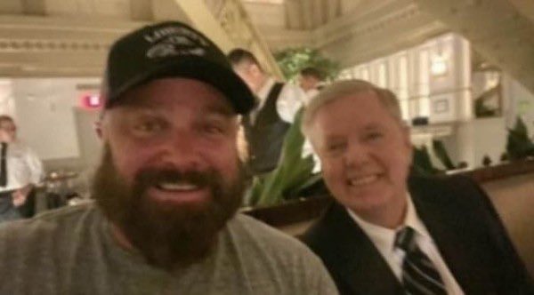Mackworth12's tweet photo. Proud Boy Joe Biggs, the @LindseyGrahamSC fave and a now-jailed leader in the 1/6 insurrection, thinks he’s a “political prisoner.” LMAFO
Joe. You’re a racist fascist traitor and you should be locked up for life. https://t.co/wotMZbkzd7