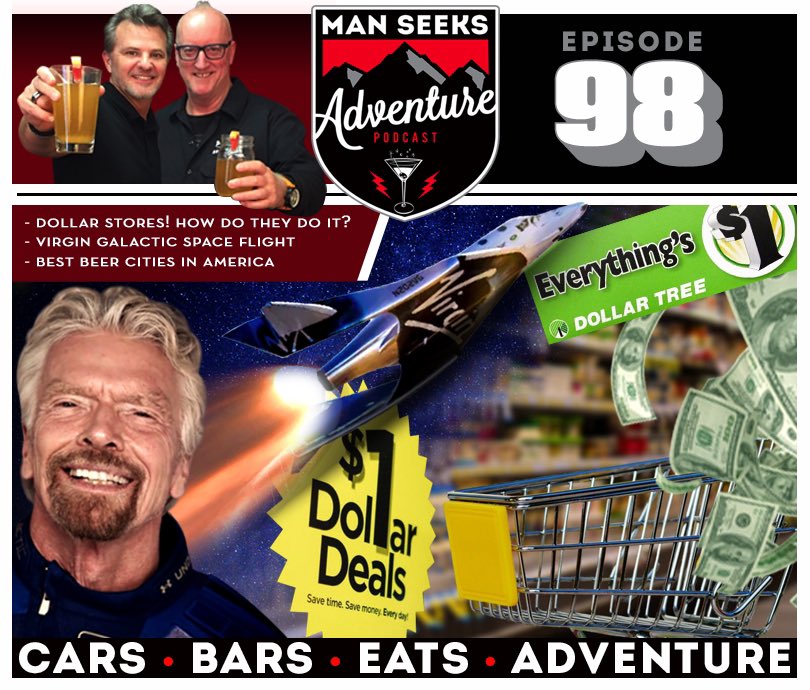<a href="/ManSeeksAdventr/">Man Seeks Adventure</a> NEW EPISODE 
Listen on ITunes or manseeksadventure.com
We talk about <a href="/richardbranson/">Richard Branson</a> <a href="/virgingalactic/">Virgin Galactic</a> the best #beer in the USA and what you get for a $1
#manseeksadventure #cars #bars #food #adventure