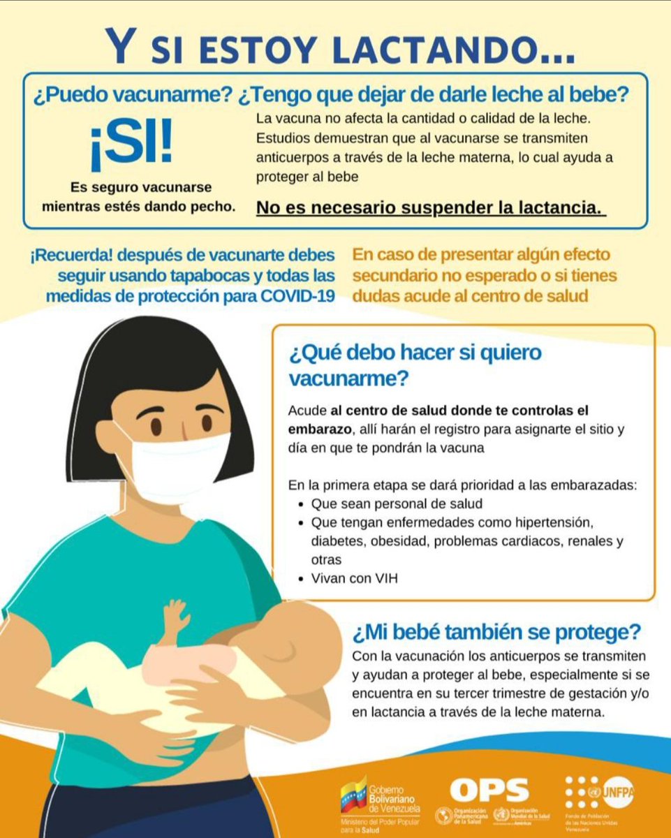 DraIrmariAvilaV's tweet photo. Si estás embarazada o lactando y te preguntas si te puedes vacunar contra #COVID19 , la respuesta es SÍ, aquí👇🏻 te dejo estás infografías que aclarara tus dudas ☺️ #tipsparamama #consejosparamamá https://t.co/D4e2PdCJEB