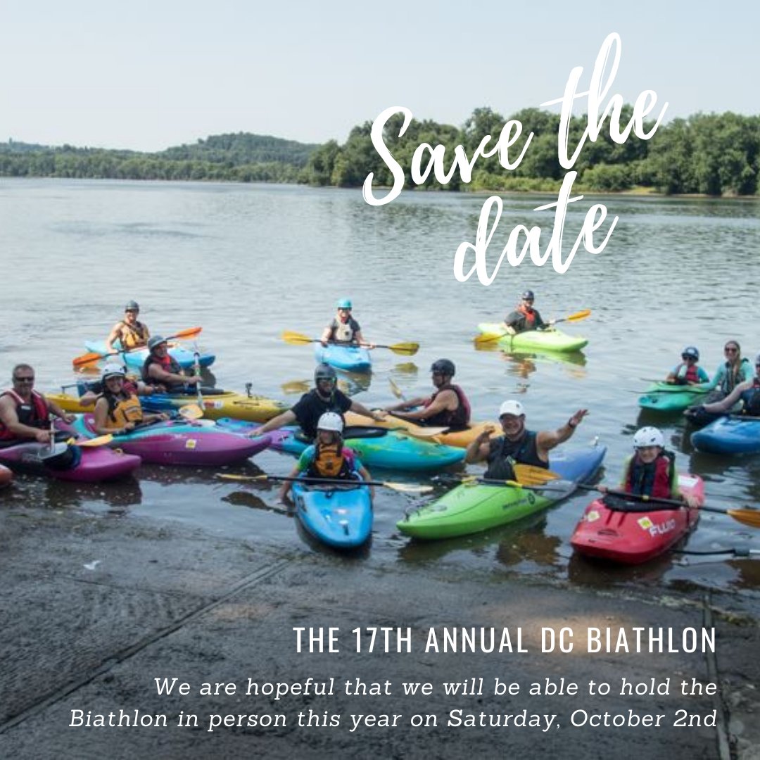 TRRUSA's tweet photo. Happy Friday!
We wanted to share this save the date for our 17th Annual DC Biathlon. We are hopeful that we will be able to hold it in person so for now, keep this date as a placeholder and keep your eye out for updates!
Wishing you a paddle filled weekend!
#TeamRiverRunner https://t.co/fKqA08XBUc