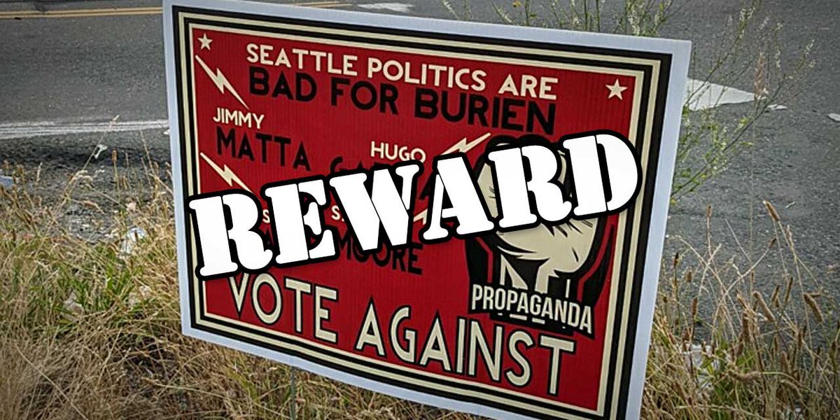 btownblog's tweet photo. REWARD: Do you know who is behind the controversial 'Vote Against' signs seen around Burien? City Council candidate John White is offering a $10,000 reward to find the source: https://t.co/M4HdLKp46n #burien #reward #election #campaignsigns #DirtyPolitics https://t.co/DA5lJ1akGj