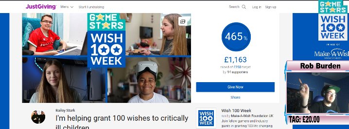 Nukemaster7125's tweet photo. Holy.. You guys are insane, after our final stream for @MakeAWishUK's #Wish100Week We managed to raise a total of ยฃ1,163!! Once again i just want to thank everyone who took the time to come out to the streams, to those who helped share them (even the ghost sharers @Clarkysj1) https://t.co/4xI9lzZBhl