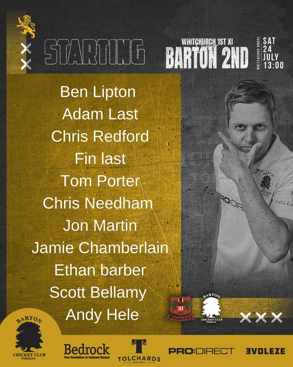 Barton Cricket Club (@bartoncricket) on Twitter photo The 2nd XI look to bounce back from last week’s disappointing result with several changes to the side as reinforcements come back into side as we travel to <a href="/whitwayfarer/">whitchurch wayfarers</a> go well boys <a href="/swsportsnews/">South West Sports News</a> #UpTheBarton The 2nd XI look to bounce back from last week’s disappointing result with several changes to the side as reinforcements come back into side as we travel to <a href="/whitwayfarer/">whitchurch wayfarers</a> go well boys <a href="/swsportsnews/">South West Sports News</a> #UpTheBarton