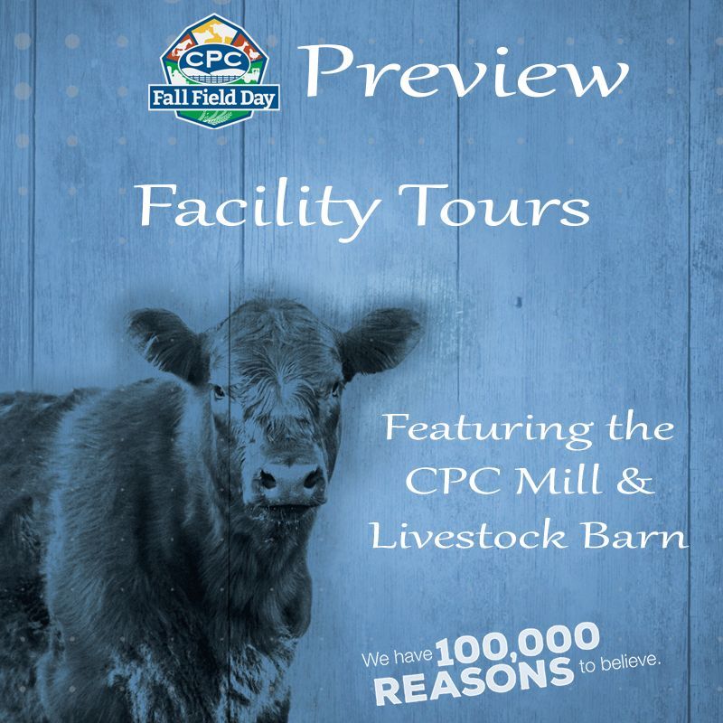 Happy #FieldDayFriday! This week, we highlight our facility tours! Tours will include the CPC Mill, Livestock Barns, and much more! Don't miss out on Thursday, September 9th for everything #cpcfieldday has to offer!