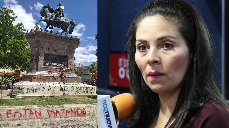 Censurasv's tweet photo. Señor  @FiscalGeneralSV  el pueblo exige que Berta Deleon se le abra un proceso jurídico, para que pague por sus actos de vandalismo, ocurrido el día de la marcha el 7 de marzo 2021, nadie tiene que pasar encima de la ley, y esta señora tiene que pagar con cárcel este delito. https://t.co/8SFei97P4s