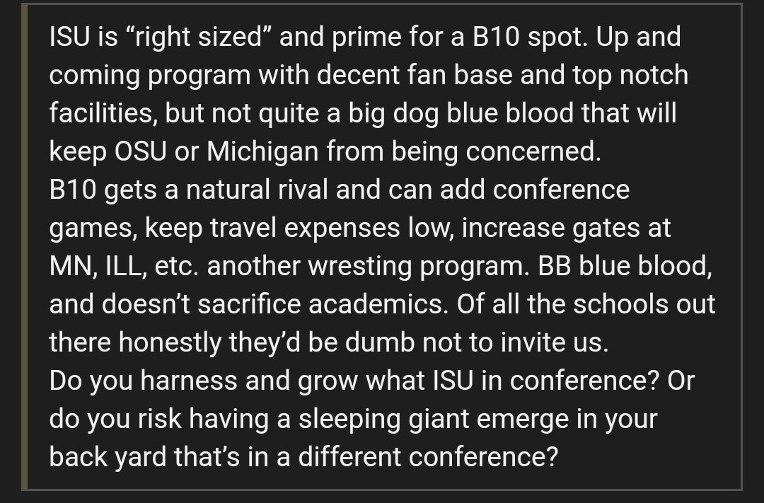 Zhoops44's tweet photo. One ISU fans thoughts. https://t.co/aNuEVs6Rco