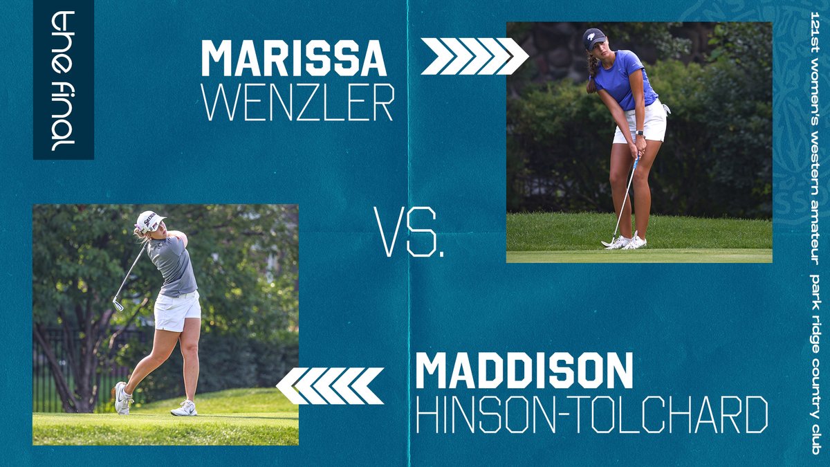 The final match of the 121st Women's Western Amateur is set! 

<a href="/MarissaWenzler/">Marissa Wenzler</a> of <a href="/KentuckyWGolf/">Kentucky Women’s Golf</a> 

vs. 

@MaddyTolchard of <a href="/OSUcowgirlgolf/">OSU Cowgirl Golf</a> 

See you in the morning at Park Ridge!
