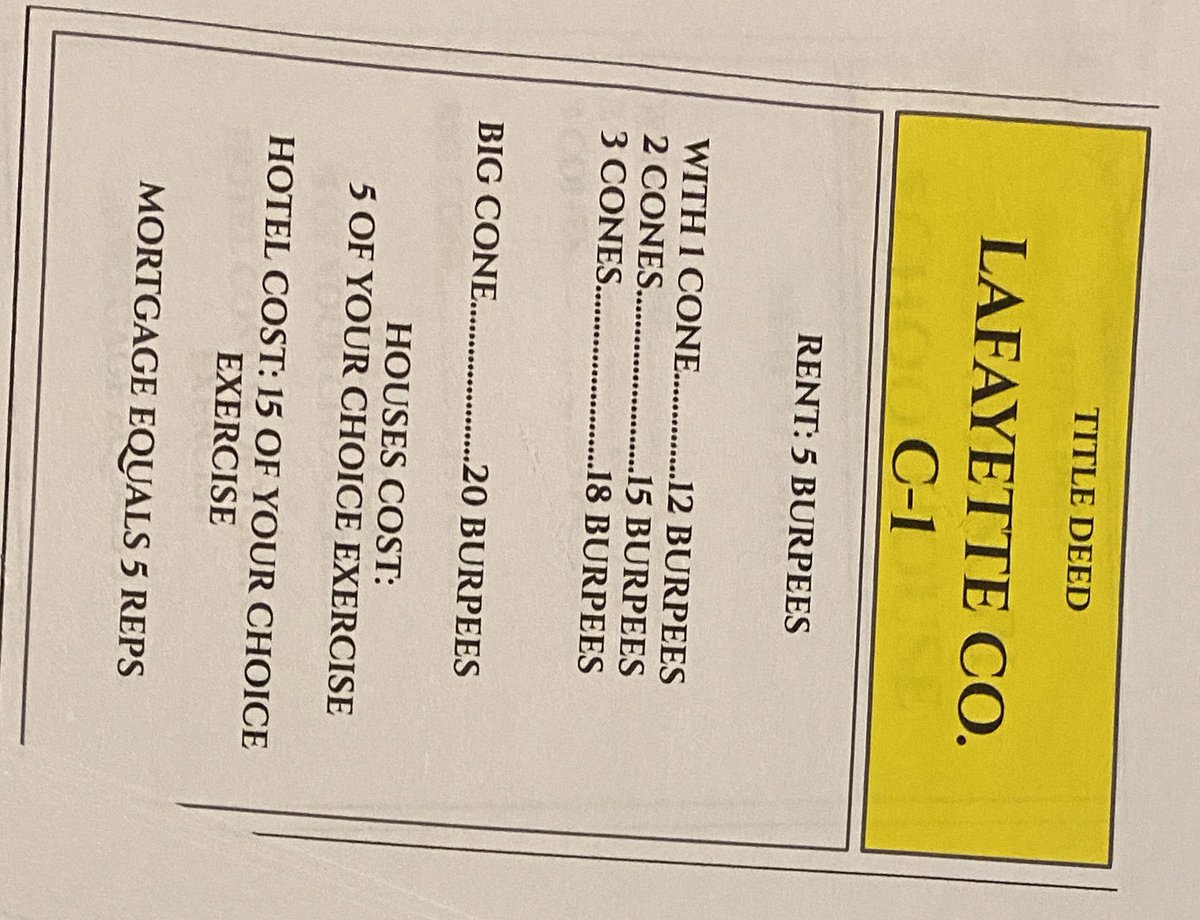 🚨 NEW 🚨 
FITNESS MONOPOLY 

I, for one, love board games.. but I also love fitness so I combined the two, to create, Fitness Monopoly!! This will be a great pair for our HeartZones HR monitors! 

Check it out!! I can’t wait for this school year!