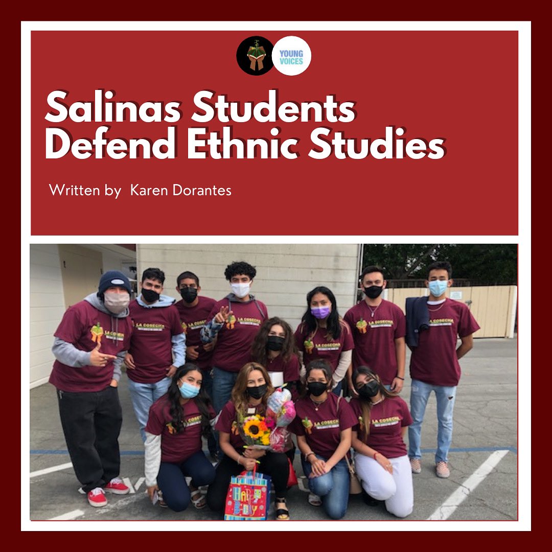 Go check out an article that was done with Youth Voices of Monterey Bay, about our advocating alongside our adult allies to defend Ethnic Studies at SUHSD. This article was written by one of our amazing youth leaders Karen Dorantes. Link: voicesofmontereybay.org/2021/07/23/sal…