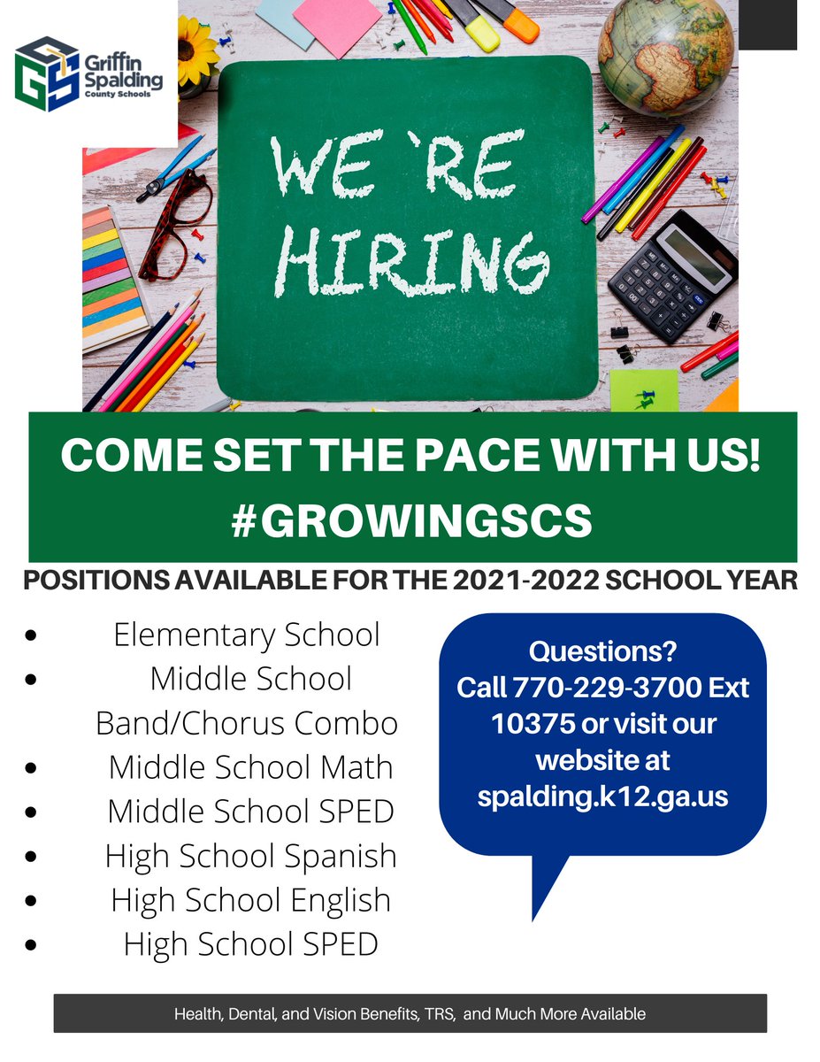 Come #SetthePace with us in <a href="/GriffinSpalding/">Griffin-Spalding K12</a>! #GrowinGSCS