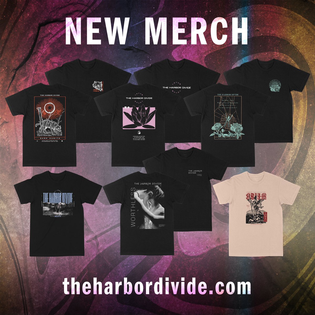 TheHarborDivide's tweet photo. We’ve got new drip 💧 for our 6 new songs we released over the last year!
Free shipping at https://t.co/klSSx5c6EZ https://t.co/ENFDgIm8nR