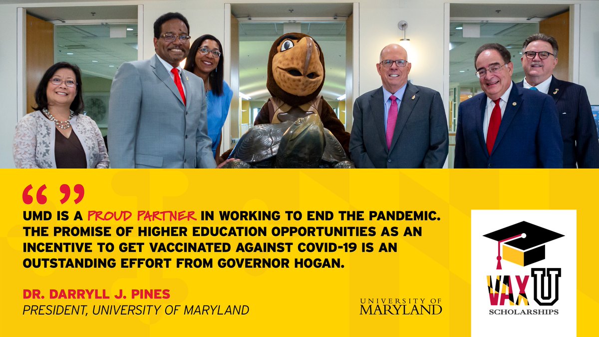 Univ. of Maryland (@uofmaryland) on Twitter photo .<a href="/GovLarryHogan/">Governor Larry Hogan</a> has announced an exciting #VaxU partnership to provide 20 $50K college scholarships to Marylanders ages 12-17 who get vaccinated. #Vax4Maryland before Labor Day and you’ll be automatically entered to win: go.umd.edu/TgX .<a href="/GovLarryHogan/">Governor Larry Hogan</a> has announced an exciting #VaxU partnership to provide 20 $50K college scholarships to Marylanders ages 12-17 who get vaccinated. #Vax4Maryland before Labor Day and you’ll be automatically entered to win: go.umd.edu/TgX