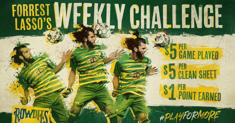 RMG_Soccer's tweet photo. Happy #LassoDay ⚽️🙋🏻‍♂️

We know a Lasso who is spreading the positivity stateside too!

Join the #1 Lasso in helping him “play for more” 🙌

Each game he &amp; fans all over the country have/will be donating $ to a charity chosen by YOU, the fans! 

https://t.co/rcvz0qGLQ4 https://t.co/nRdbFUSGZc
