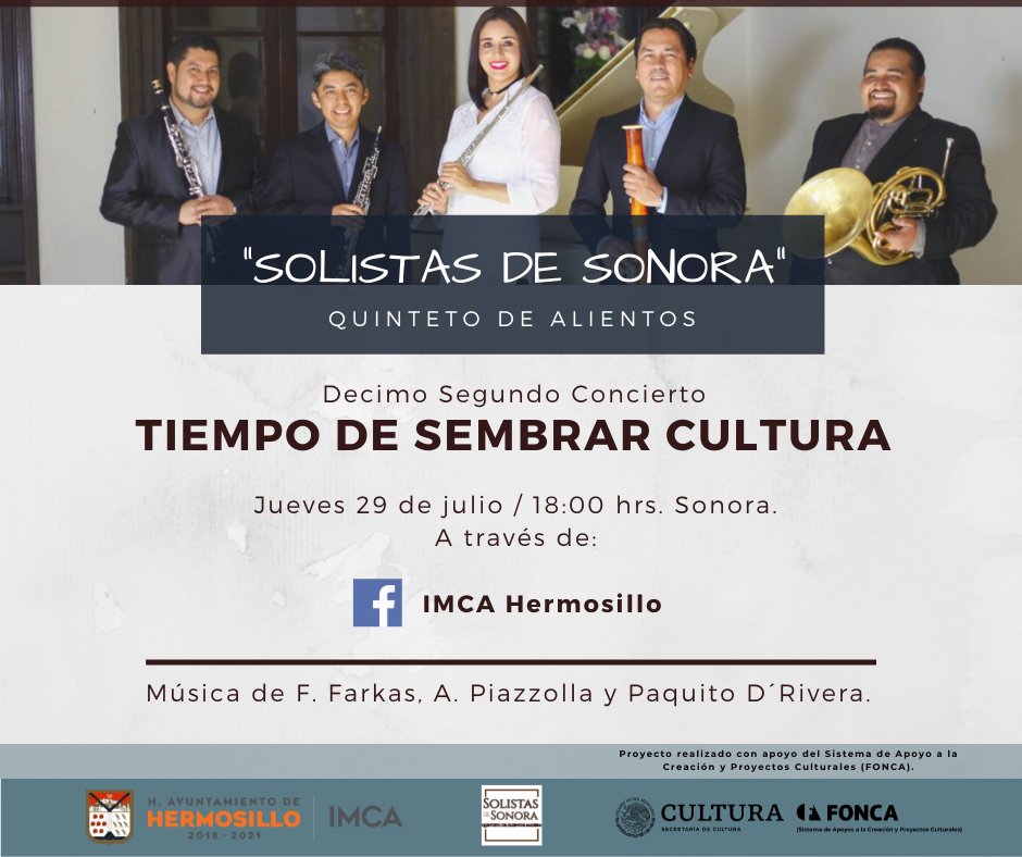 solisdeson's tweet photo. El Décimo segundo concierto de "Tiempo de Sembrar Cultura" llega el próximo jueves 29 de julio a las 6 p.m
Síguelo aquí 👇🏾 https://t.co/nKrBYtsZIT

*Proyecto apoyado por el Sistema de apoyos a la creación y proyectos culturales (FONCA). https://t.co/Nw23nAABen