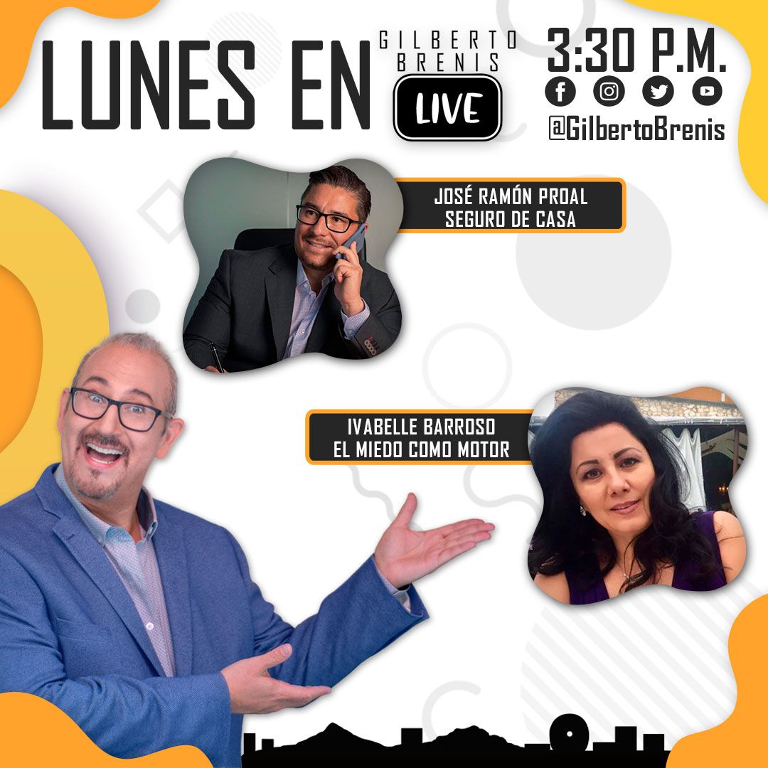 GilbertoBrenis's tweet photo. El #Lunes en #GilbertoBrenisLive:
*El especialista en seguros y fianzas #JoséRamónProal nos hablará de seguro de casa.
*La psicóloga #IvabelleBarroso nos hablará del miedo como motor.
A las 3:30pm (CDMX) por mis cuentas de YouTube, Facebook, Twitter e Instagram.
¡Les espero! https://t.co/2ytGvMjHHA