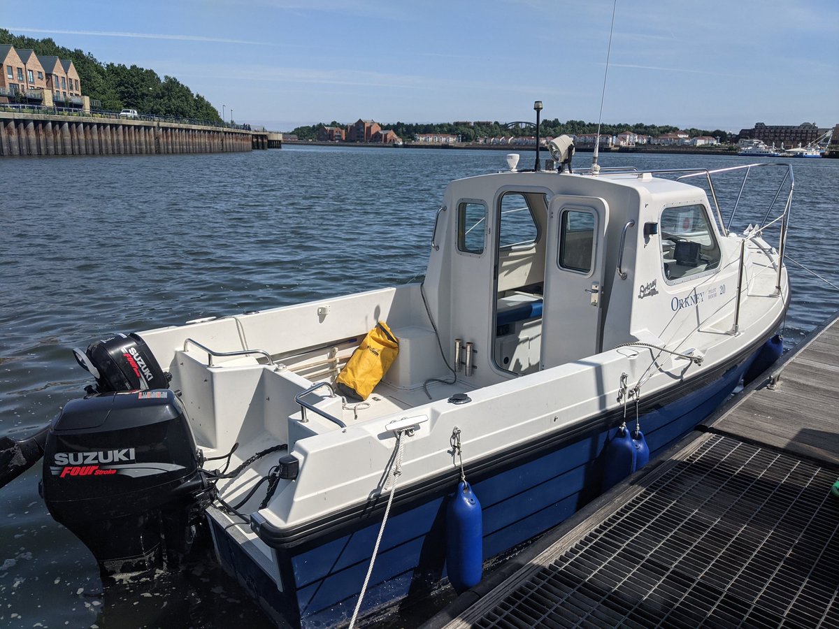 Very pleased with our new survey boat that we picked up today. Will be used for our collaborative Engineering &amp; Marine Science dolphin research off Northumberland. Many thanks to <a href="/profnickwright/">Nick Wright</a> for making it happen. <a href="/MSharpe_/">Matt Sharpe</a> <a href="/CamTrotts/">Cameron</a> @KN_Richardson <a href="/GeorgiaWA95/">Georgia Atkinson</a> <a href="/SciencesNCL/">Sciences at Newcastle</a>