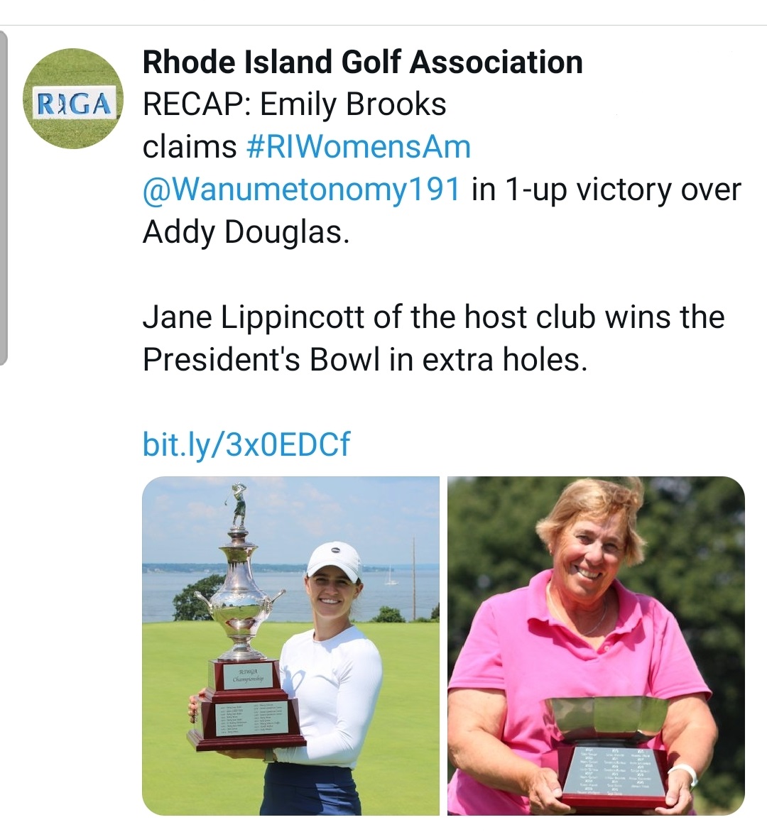 Final Results for the RI Women's Amateur.