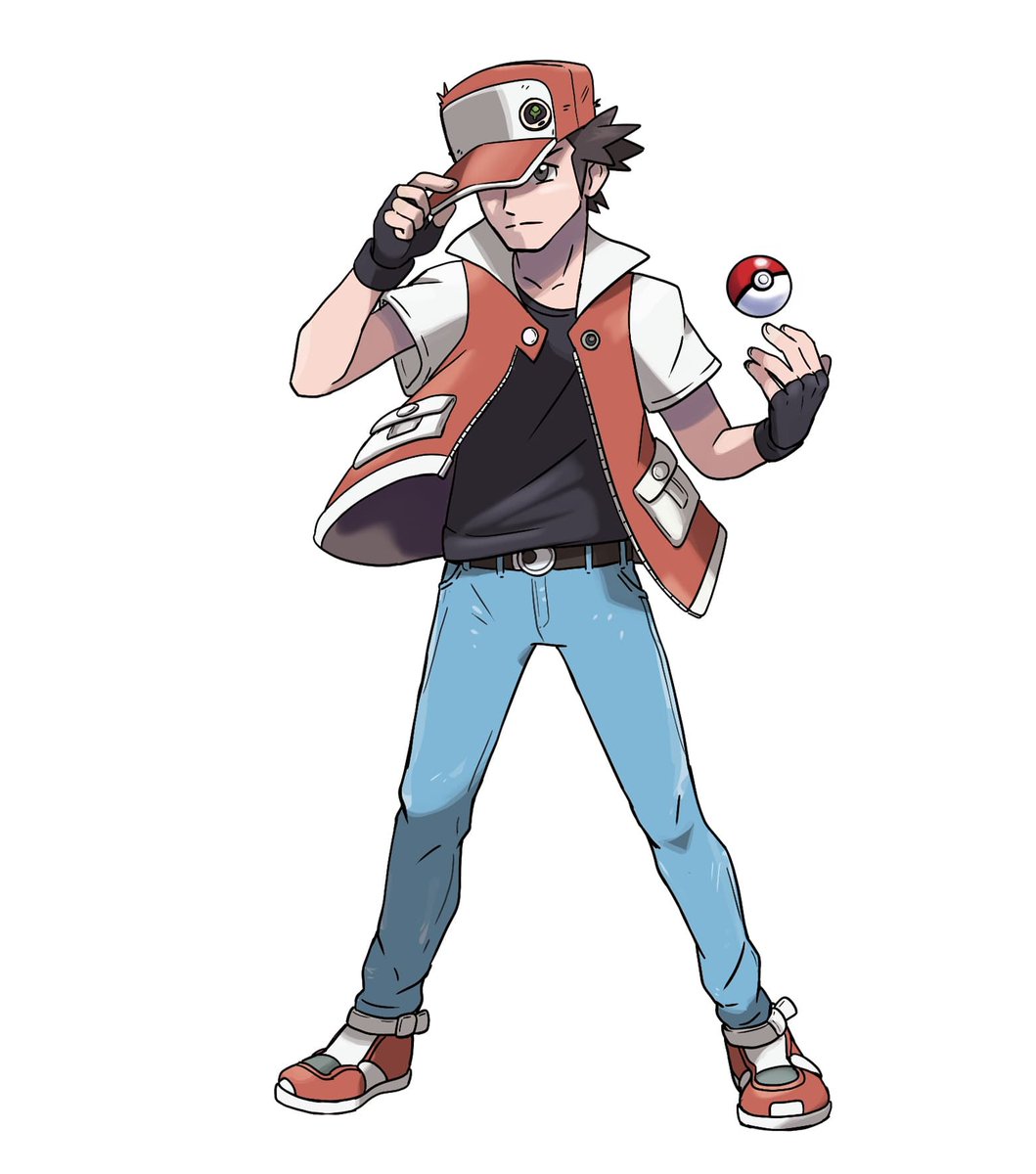 Suddenly had this idea to draw Alolan (older) Red in the classic outfit