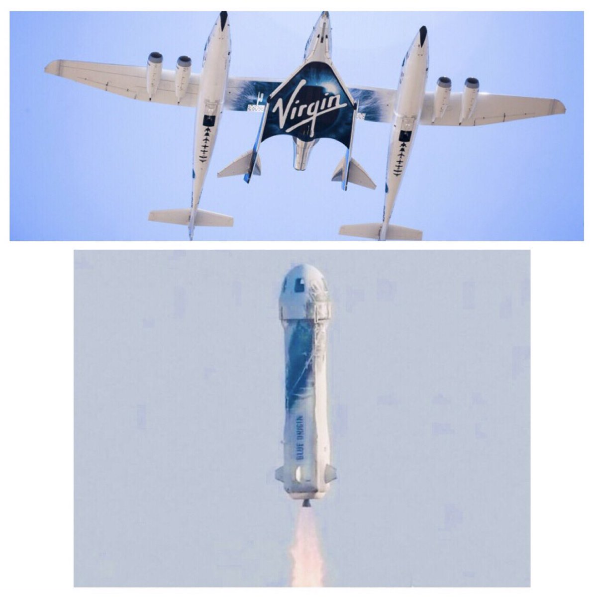 magstenzel's tweet photo. @chelseahandler I see a theme here…🤔
“Virgin” goes to space…and soon after…🚀🙈#RichardBranson #virgingalactic #JeffBezos #JeffBezosrocket #BlueOrigin https://t.co/vvaoHjqOqv