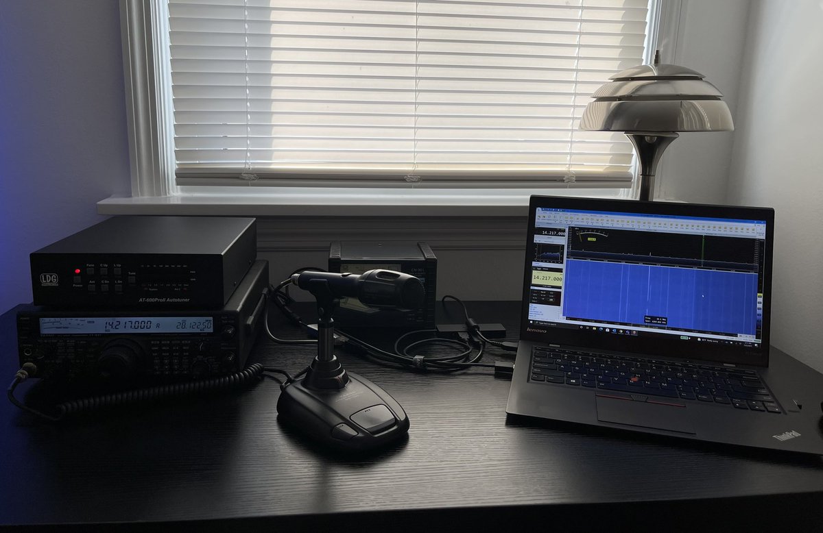 PumaTPG's tweet image. I setup my HF radio at the new digs. Couldn’t put an antenna outside so I installed a loop in the attic. It’s a compromise but I’ve made contact with TX and Canada so far. #kd2nfc