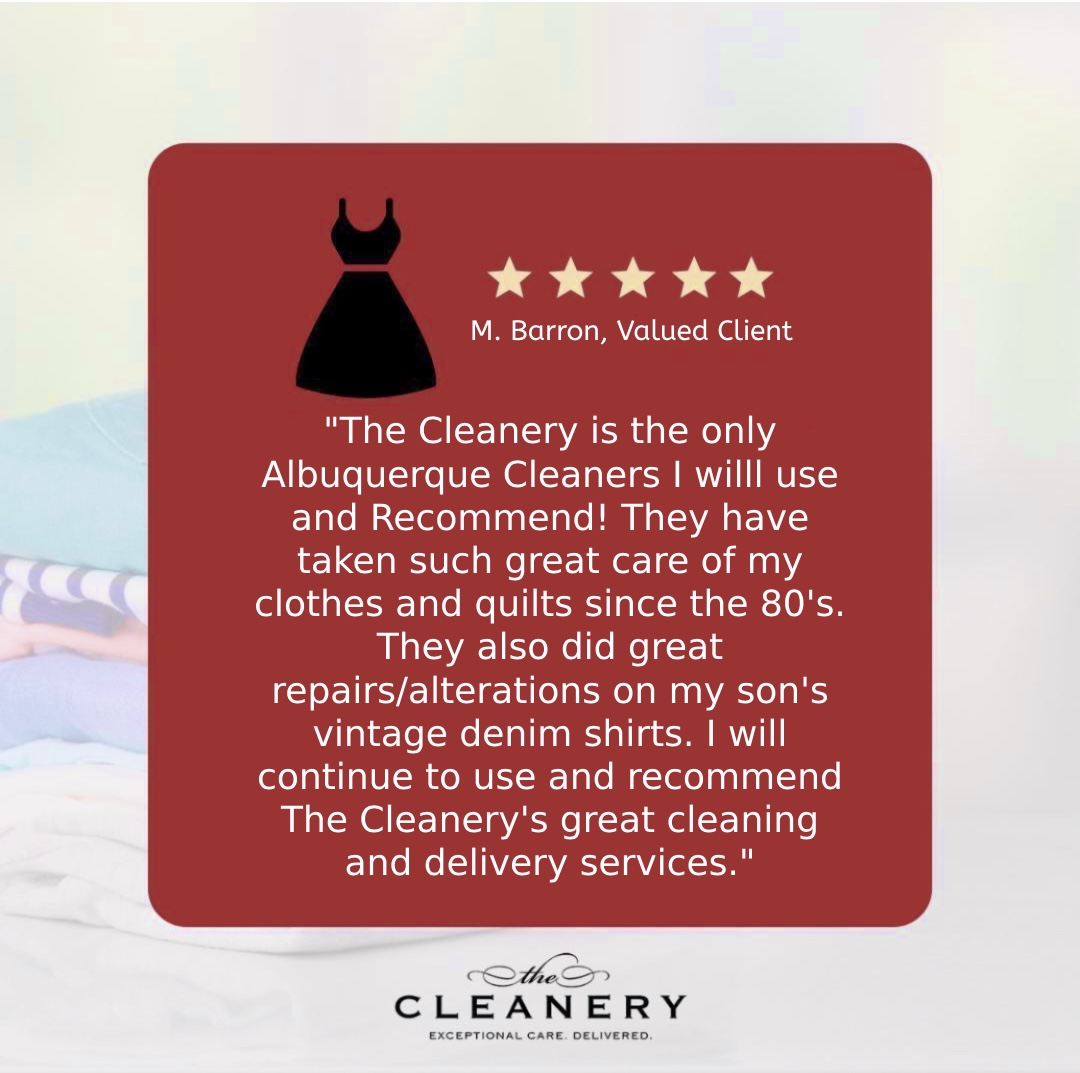 TheCleaneryABQ's tweet photo. Google Review Friday! We Always love hearing our clients feedback!
𐄁
𐄁
𐄁
#TheCleanery #drycleaning #explorepage #greencleaning #greencleaners #abq #albuquerque #familyowned #localbuisness #supportlocal #laundry #newmexico https://t.co/GqwY9JNsgw