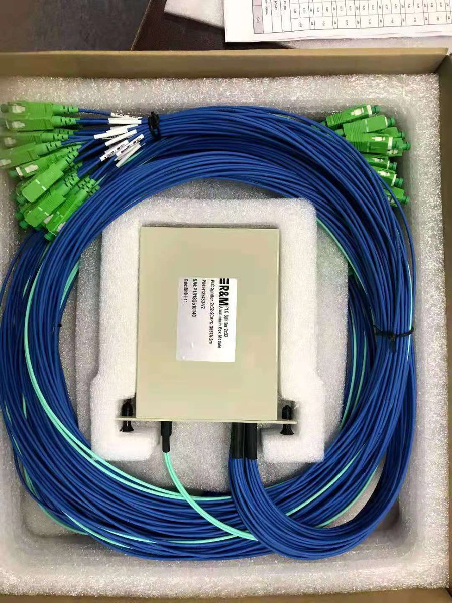 net2switch's tweet image. 2x32 PLC LGX splitter with pigtail version input and output. OEM service available , sales@fiberzip.com