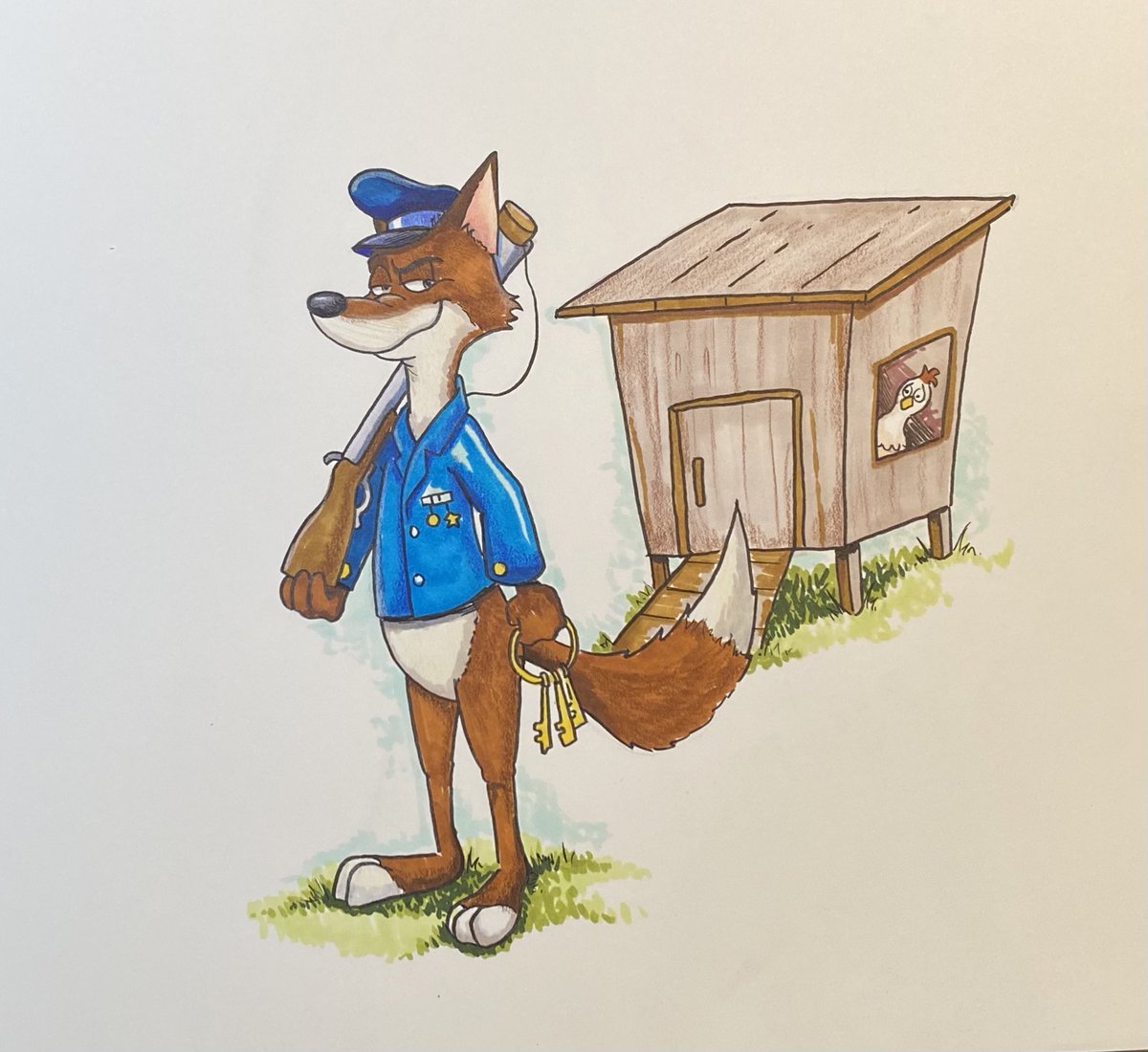 Alvarez Cartoon Art Club on Twitter "“The fox guarding the hen house” was the prompt for my