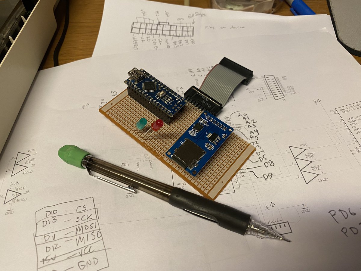 yorgle's tweet photo. Building a SmartPortSD for my Apple II, during @kansasfest ‘s #Slackfest with @48kRAM https://t.co/bDwYoNSpvT